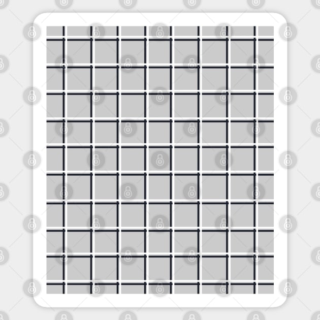 White, Black and Grey Grid Sticker by OneThreeSix